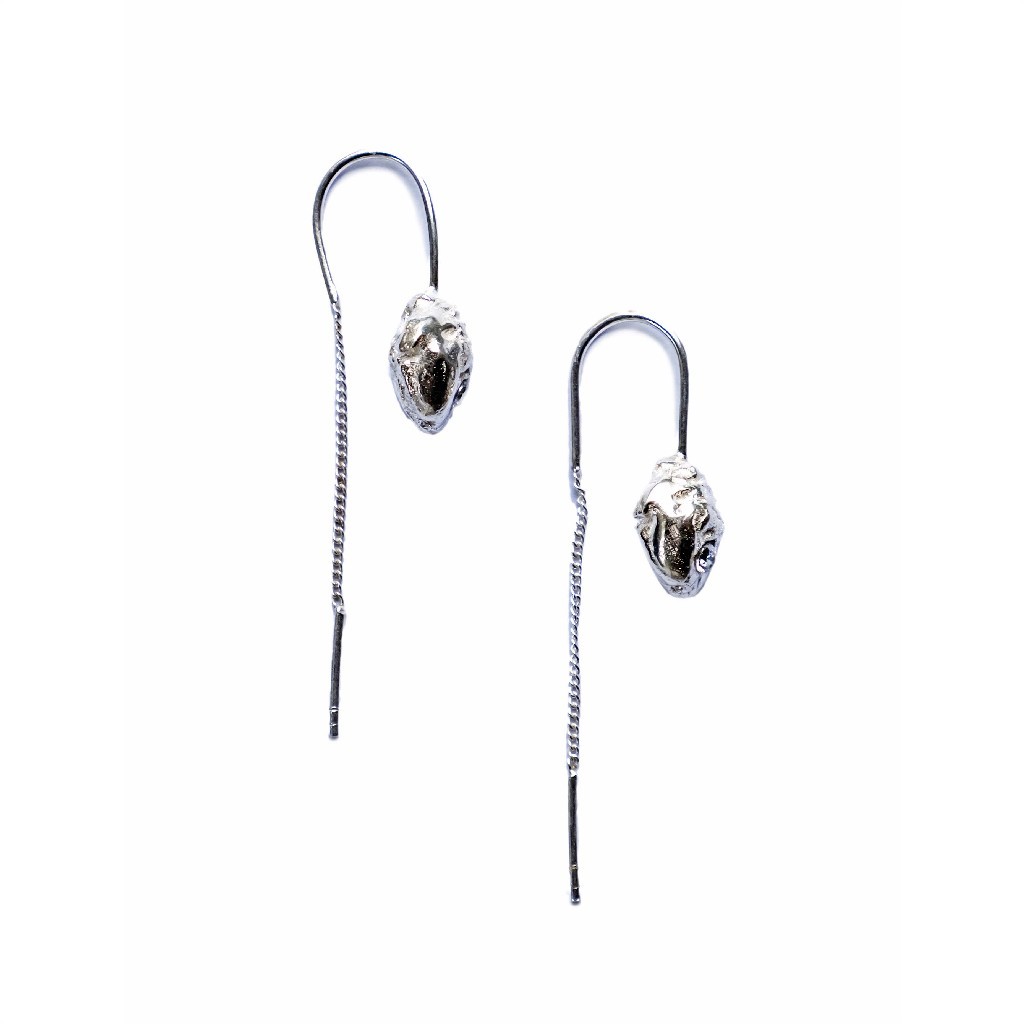 Lucky Nugget Earrings Silver