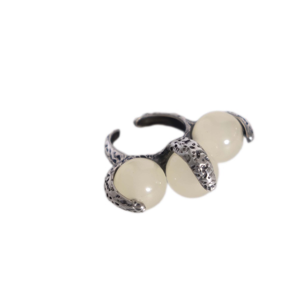 Suci Ring brass silver 3 light green